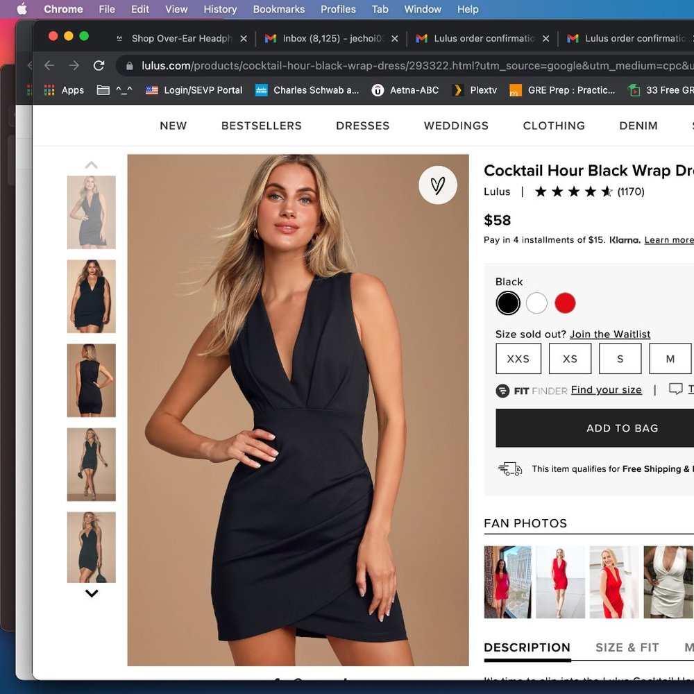 Cocktail Hour Black Wrap Dress